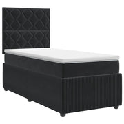 Letto box spring con materasso Nero 100 x 200 cm Velluto 3454555