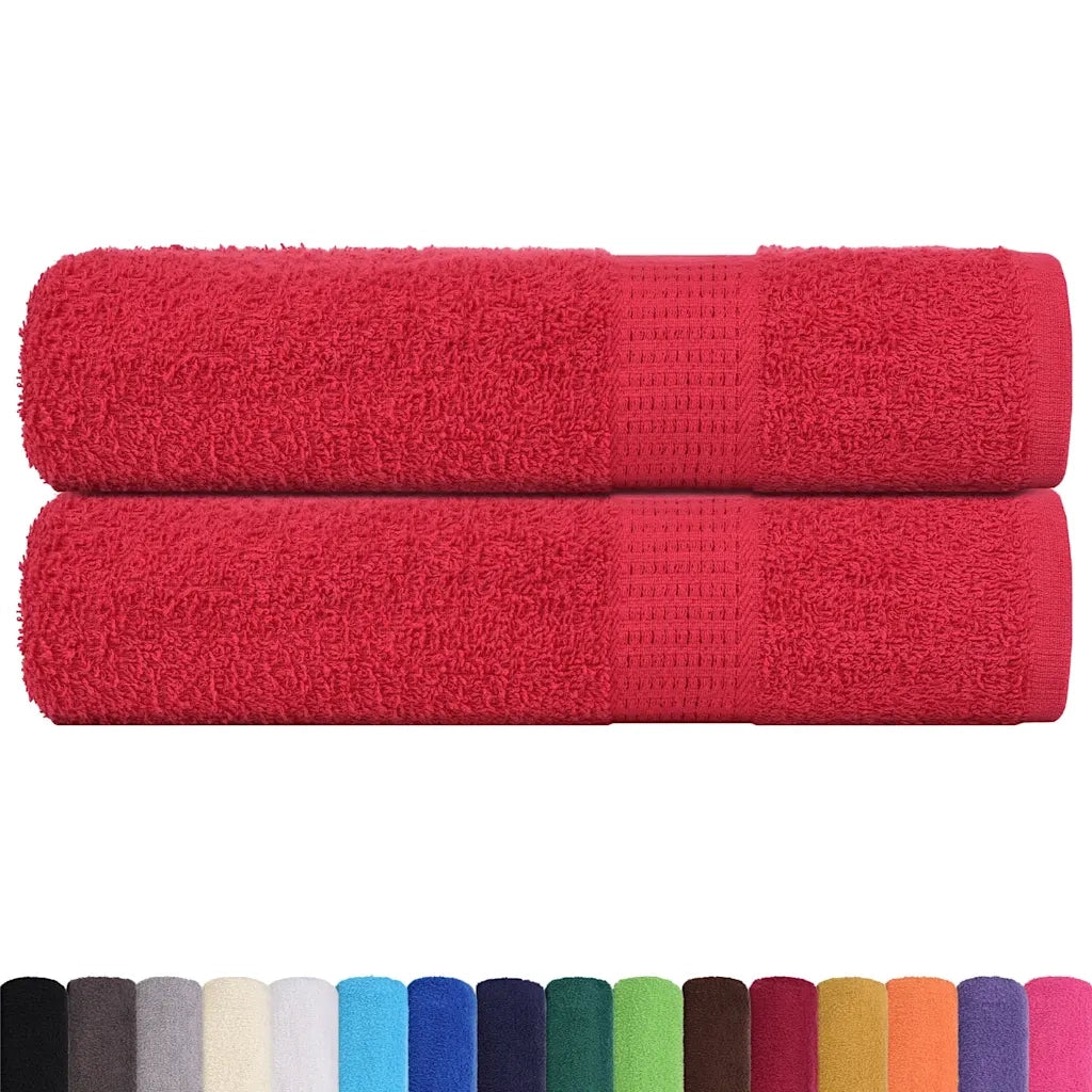 vidaXL Asciugamani da Bagno 2 pz Rossi 100x150 cm 360 g/m² 100% Cotone