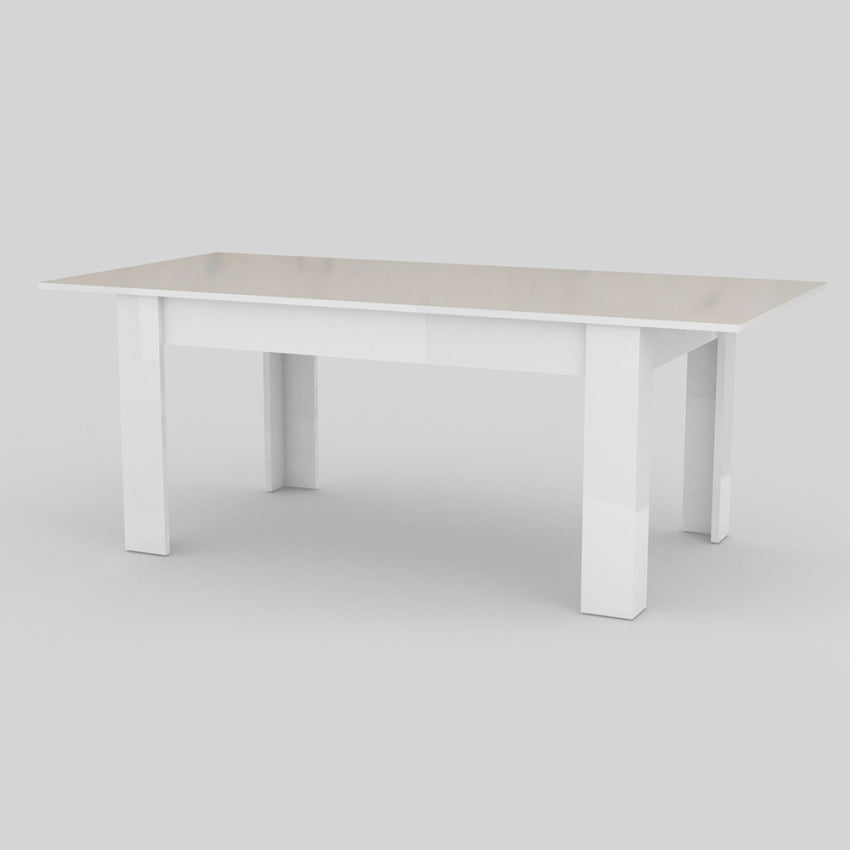 Tavolo Allungabile JESI 160 - Design Moderno Bianco Lucido