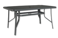 Tavolo rettangolare in acciaio 150X90 con foro centrale