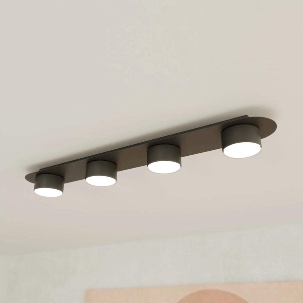 Lampada da soffitto Diaz in acciaio nero opaco