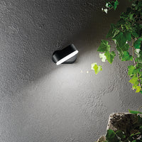 Applique Da Esterno Moderna Candy Alluminio Nero Vetro Led 6W 3000K