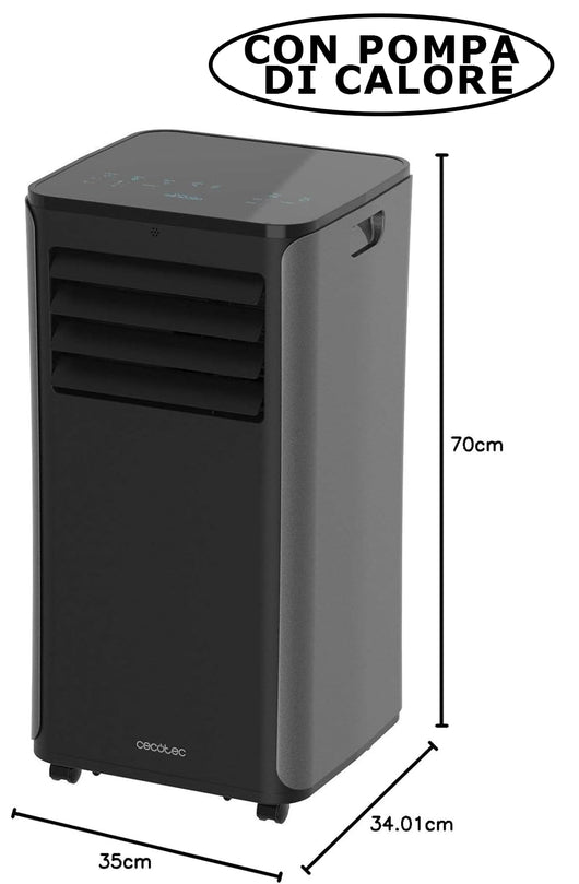 CECOTEC Condizionatore Portatile Freddo/Caldo EnergySilence Clima 9150 Potente 4 In 1 Ultrasilenzioso, 9000 BTU, 350 M³/H