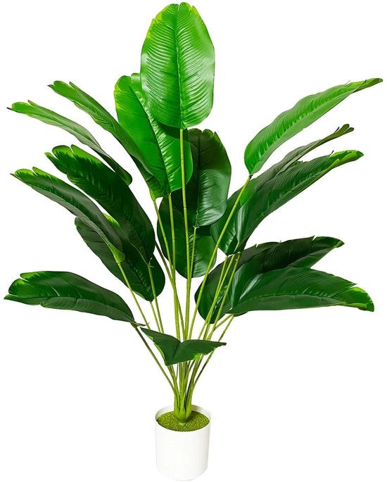 Pianta artificiale grande in vaso come una pianta reale pianta di palma decorativa per bagno soggiorno camera da letto balcone matrimonio interna esterna decorazione (80cm uccello pavone verde)