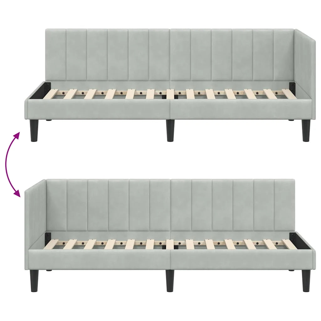 Cornice del letto ad angolo Grigio chiaro 80 cm x 200 cm 42016328