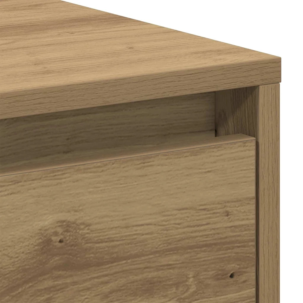 Comodino | Armadio da Notte | Mobiletto da notte Rovere artigianale 45 x 34 x 44 cm Legno multistrato