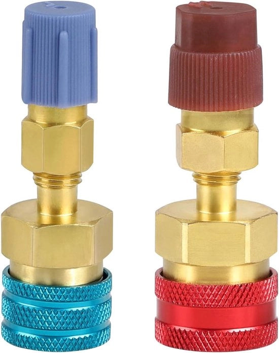 Set di 2 connettori rapidi R1234YF adattatore in rame a R134a per R1234yf/R134a riempimento per il sistema di raffreddante liquido del veicolo