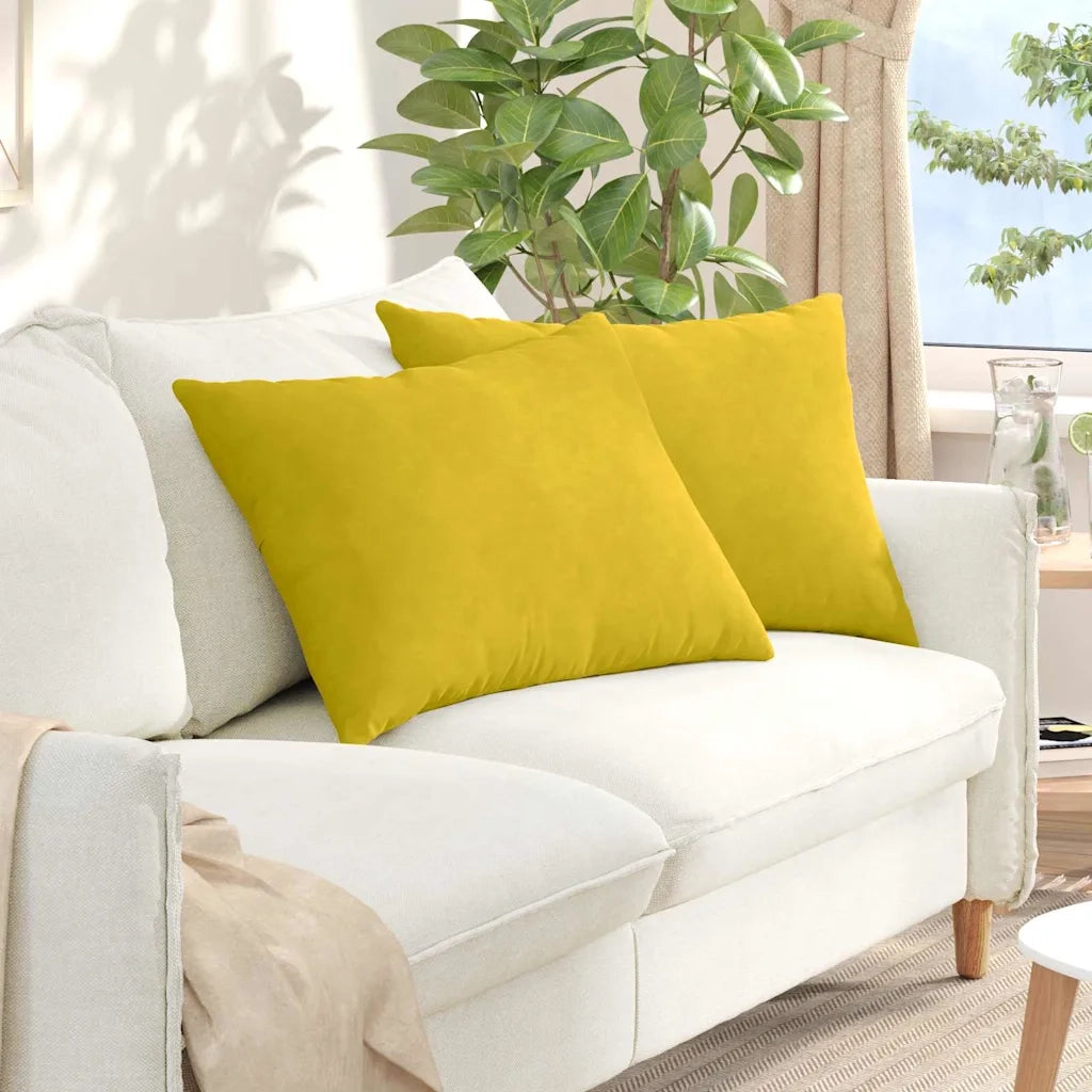 Cuscini da Divano 2 pcs Giallo 70 x 50 cm Tessuto in Cords 42013763
