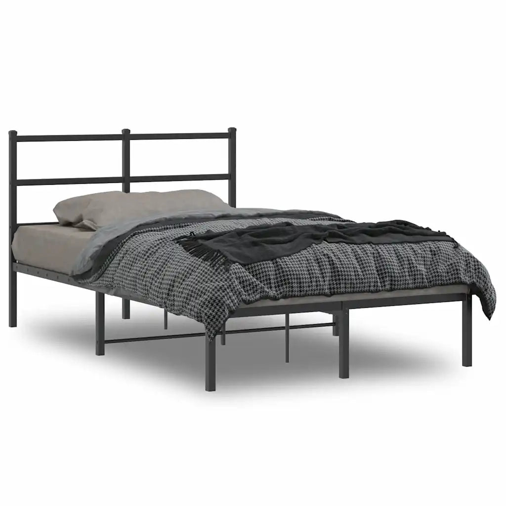 Giroletto con Testiera in Metallo Nero 120x190 cm 355362