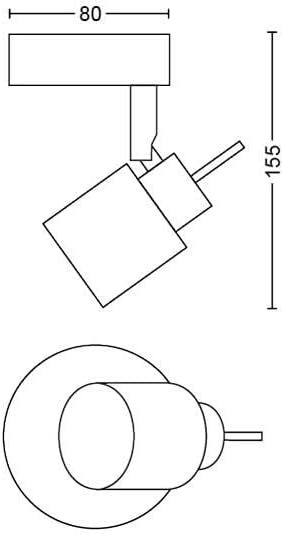 PHILIPS SPOT MERANTI FARETTO SINGOLO NICKEL IN METALLO CROMATO OPACO 5031017E7