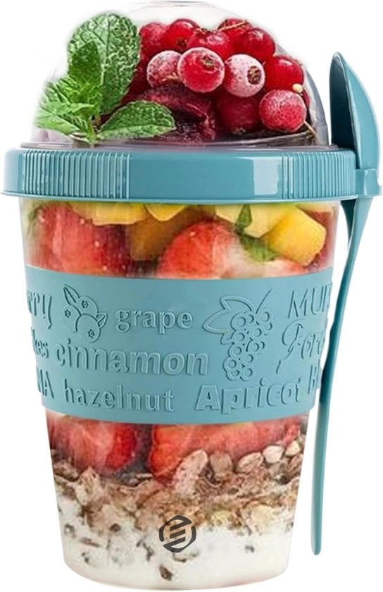 Set di contenitori per overnight oats in vaso di mason - 6 pezzi - con muesli e avena - con coperchi - per preparare il tuo breakfast