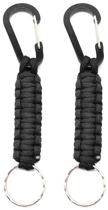 Clips per Karabina 2 pezzi - Lega di alluminio - Chiave d'appoggio - Attività all'aperto - Impieghi tattici - Lunghezza 18,5 cm