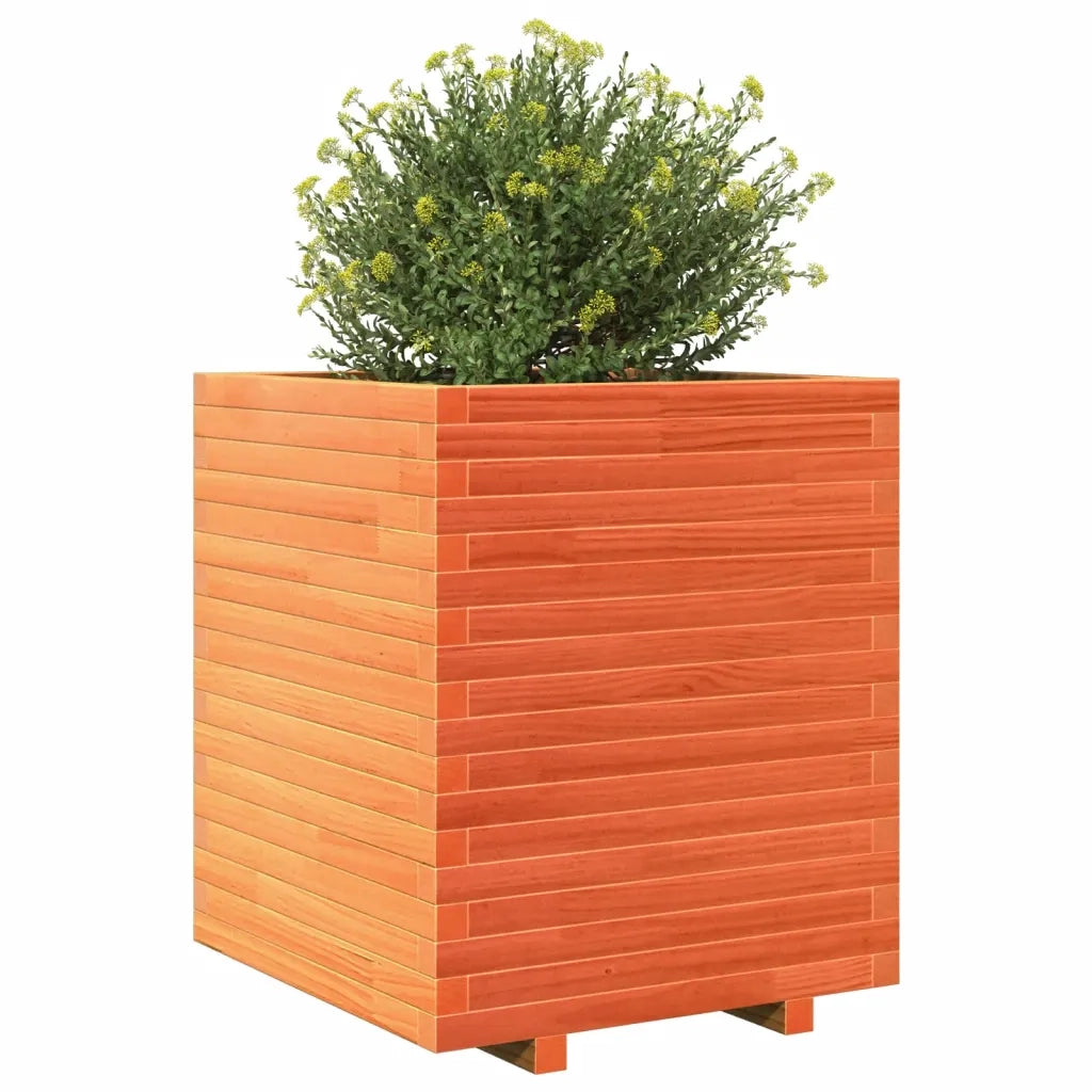 Fioriera Giardino Marrone Cera 60x60x72 cm Legno Massello Pino