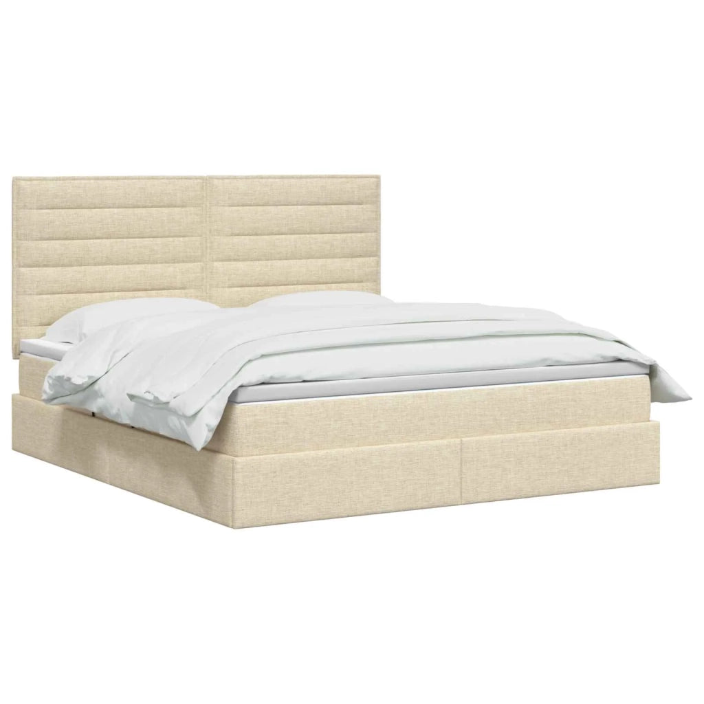 Letto con contenitore LED e materasso Crema 160 x 200 cm 3459895