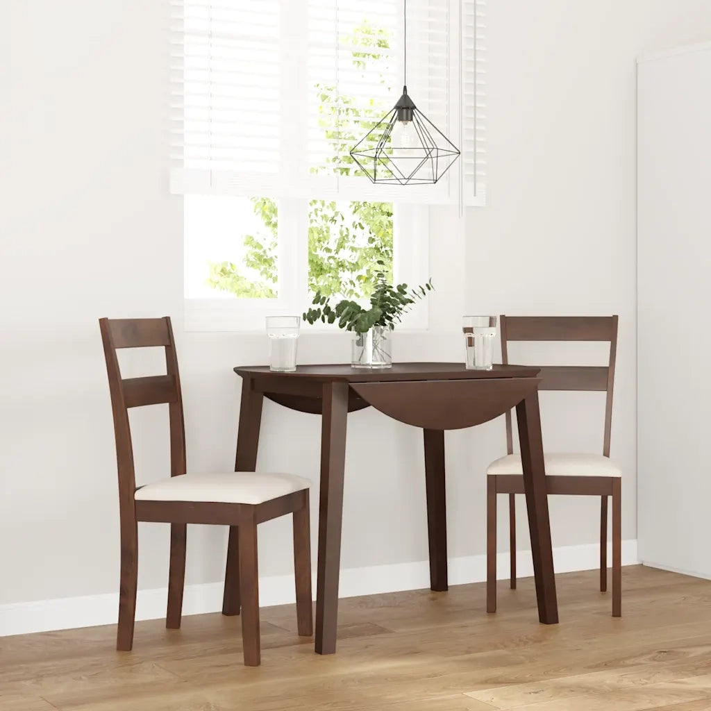 vidaXL Sedie da Pranzo con Cuscini 2pz Marrone Legno Massello di Hevea