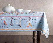 Tovaglie per tavolo, 100% cotone, 160 cm x 220 cm, decorativo, tovaglia quadrata per tavolo, tovaglia lavabile per regali di Madre, matrimoni, feste di benvenuto per bambini, Ibiza - Blu - Primavera/Estate