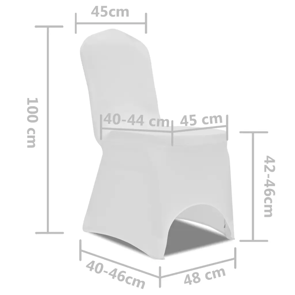 Coprisedia in Tessuto Elasticizzato Bianco Set 6 pz CFW6261132