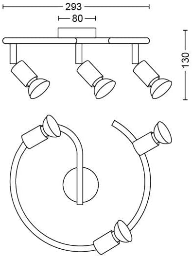 PLAFONIERA LIMBALI 3 FARETTI GU10- PHILIPS- 1,0 pz