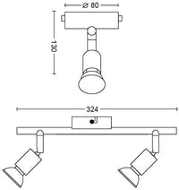 BARRA LIMBALI 2 FARETTI GU10- PHILIPS- 1,0 pz