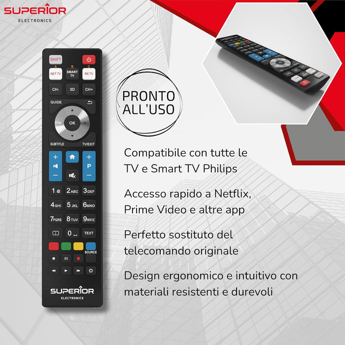 TELECOMANDO COMPATIBILE PER TV per Philips  - SUPERIOR