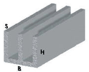 PROFILO ARGENTO H.100 CM CANALINO UU 16X 7X1 MM- ARCANSAS- 5,0 pz