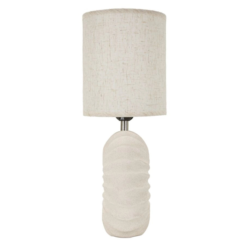 Lampada da tavolo Anemone in ceramica color sabbia