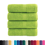 Asciugamani Premium SOLUND 4 pz | Teli per bagno Verde Mela 30x30 cm 600 g/m2