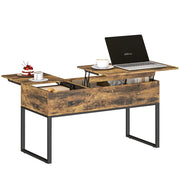 Tavolino da caff¨¨ elevabile con piano scorrevole ¨C zephmum ¨C 100x45x67 cm marrone r¨²stico