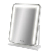 SPECCHIO RETTANGOLARE HOLLYWOOD DA TAVOLO A LED CON 3 LUCI REGOLABILI, ACCENSIONE TOUCH CON SPINA DIMENSIONE 40X52 CM