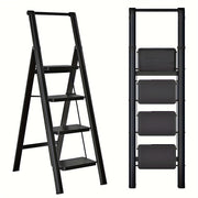 Scaletta Pieghevole 4 Gradini ¨C MINIMAL ¨C Acciaio, Pedali Larghi, Antiscivolo, Leggera