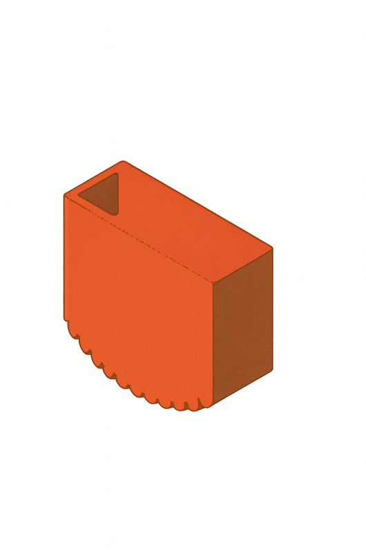 PIEDINO ESTERNO DI RICAMBIO- - 60x25 arancio - 2 pezzi MARCHETTI