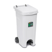 BIDONE URBAN ECO SYSTEM CON PEDALE LT.80- - cm.51x40x79,5h. - bianco - 1 pezzi STEFANPLAST