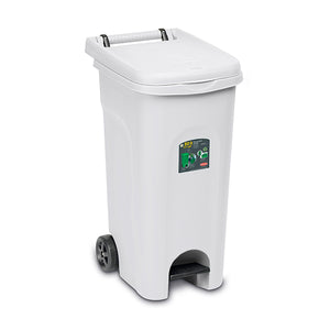 BIDONE URBAN ECO SYSTEM CON PEDALE LT.80- - cm.51x40x79,5h. - bianco - 1 pezzi STEFANPLAST