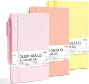 Set di Note - Copertina Rigida - Nera - A5 - 3 Unità - Adatto per Ufficio e Scuola