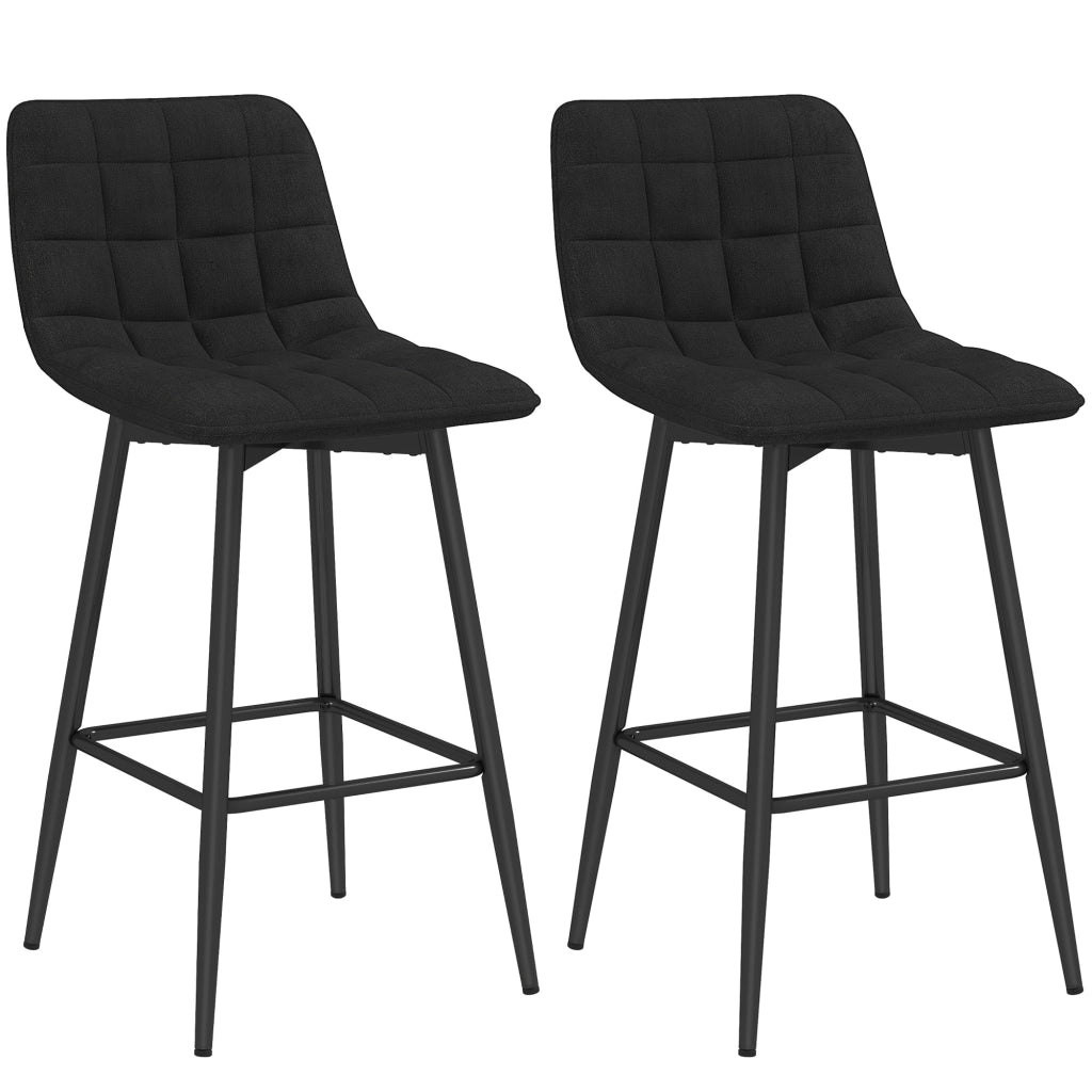 Sgabelli da Cucina in Tessuto e Metallo ¨C zephmum ¨C Nero, 45x47x84 cm