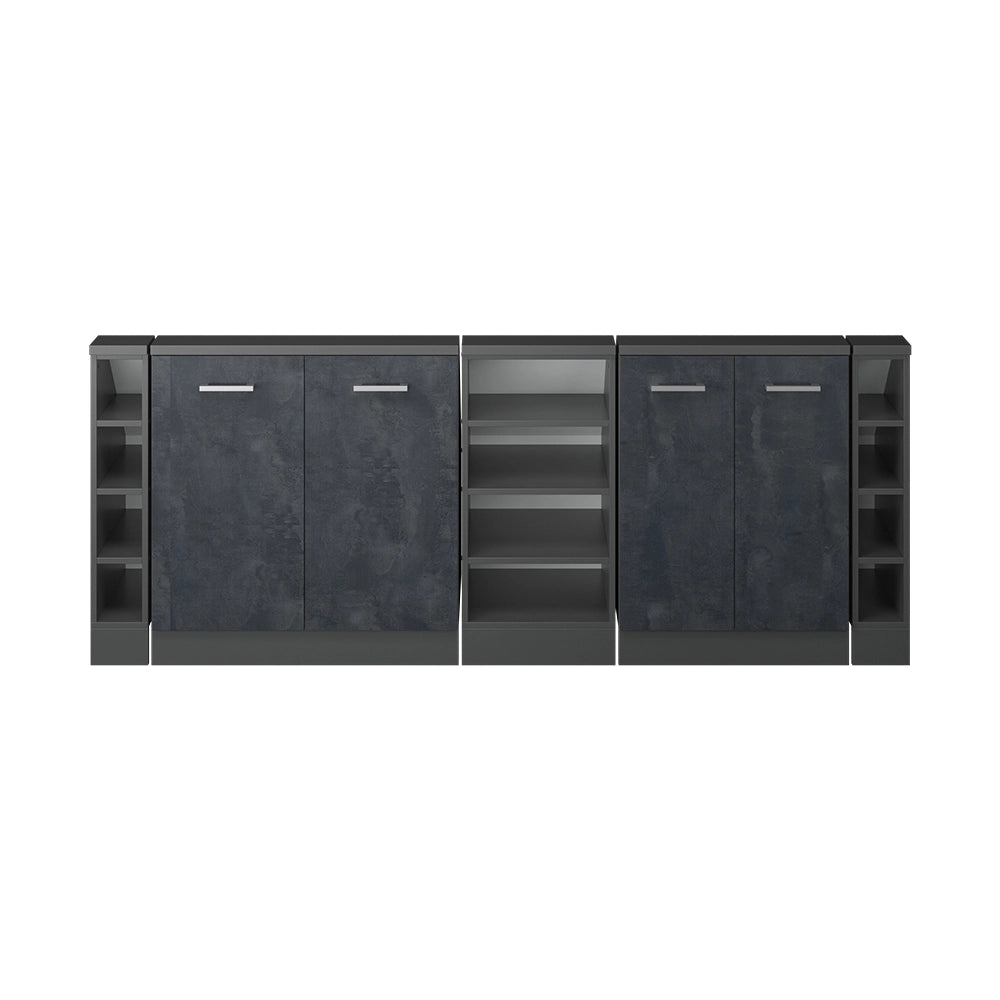 Set di mobili sottotetto Rion Calce nera/Antracite Set di 5 Vicco