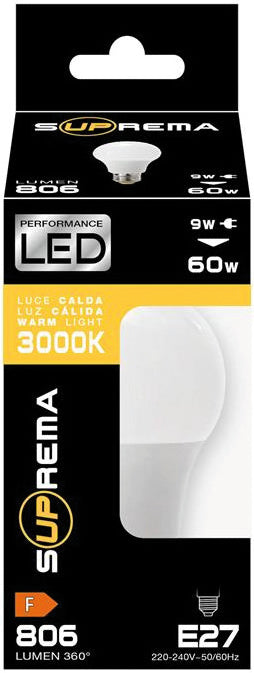 Suprema LAMPADA A LED GOCCIA E27  luce calda  11 W - 1055 lumen 6.00 pz