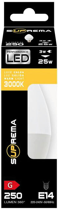 Suprema LAMPADA A LED OLIVA E14  luce naturale 6,5 W - 806 lumen 3.00 pz