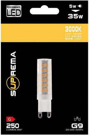 Suprema LAMPADA LED G9 ,Luce calda 4 W - 450 lumen 6.00 pz