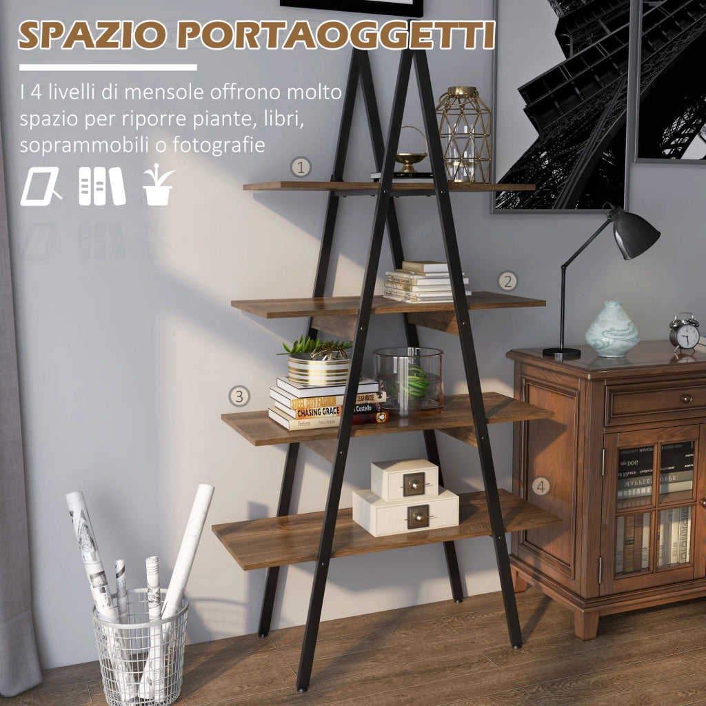 Libreria Scaffale 4 Livelli ¨C Zephmum ¨C Truciolato Acciaio