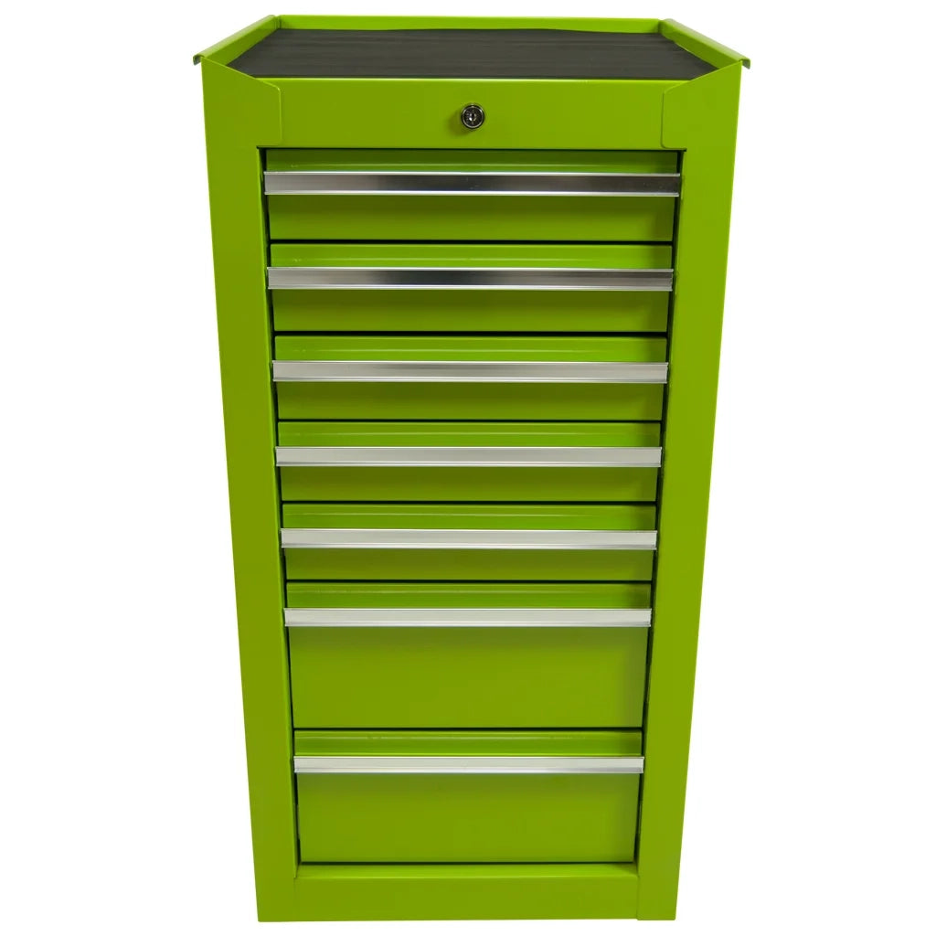 Armadio portautensili verde, stretto, 7 cassetti, Professional
