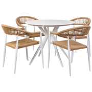 Set tavolo e 4 sedie beige, tavolo: P90x75.sedia(4): 56x60x78