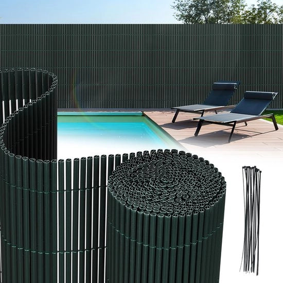 Parasole in PVC da 1,6x3m per separazione e schermo per balconi, resistente al vento e alle intemperie, UV-resistente per giardino e terrazza, colore verde