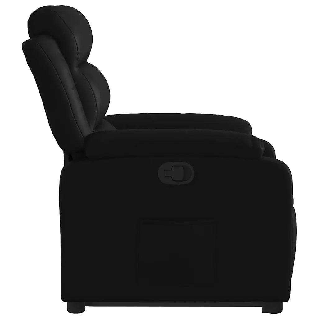 Poltrona Alzapersona Reclinabile Nera in Similpelle 3205042
