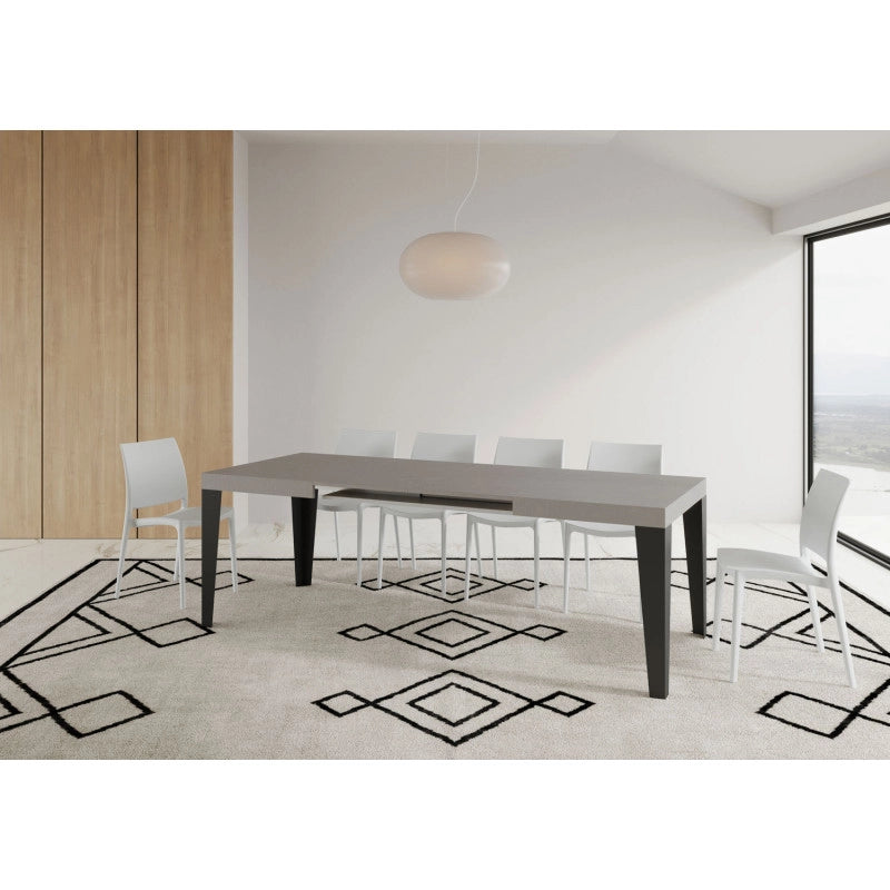 Tavolo allungabile 120/380x90 cm Flame telaio Antracite - Cashmere