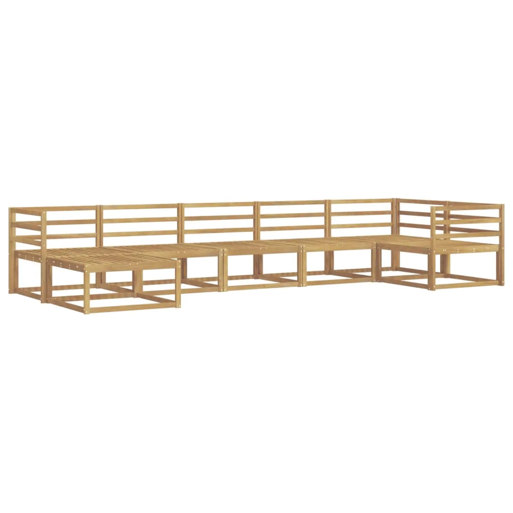 Set di divani da esterno 7 pcs Bianco Legno di Acacia Massello 3386743