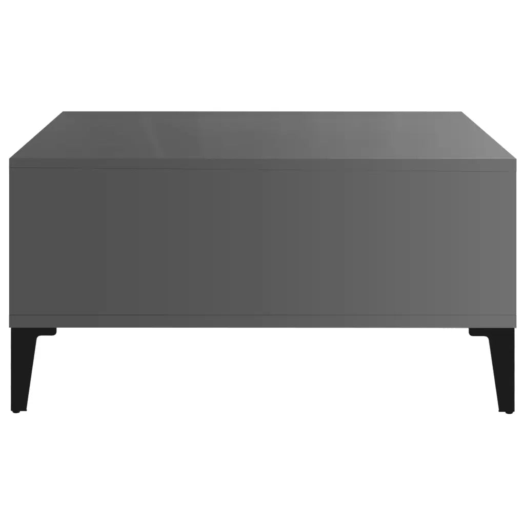 Tavolino da Salotto Grigio Lucido 60x60x30 cm Legno Multistrato 805994