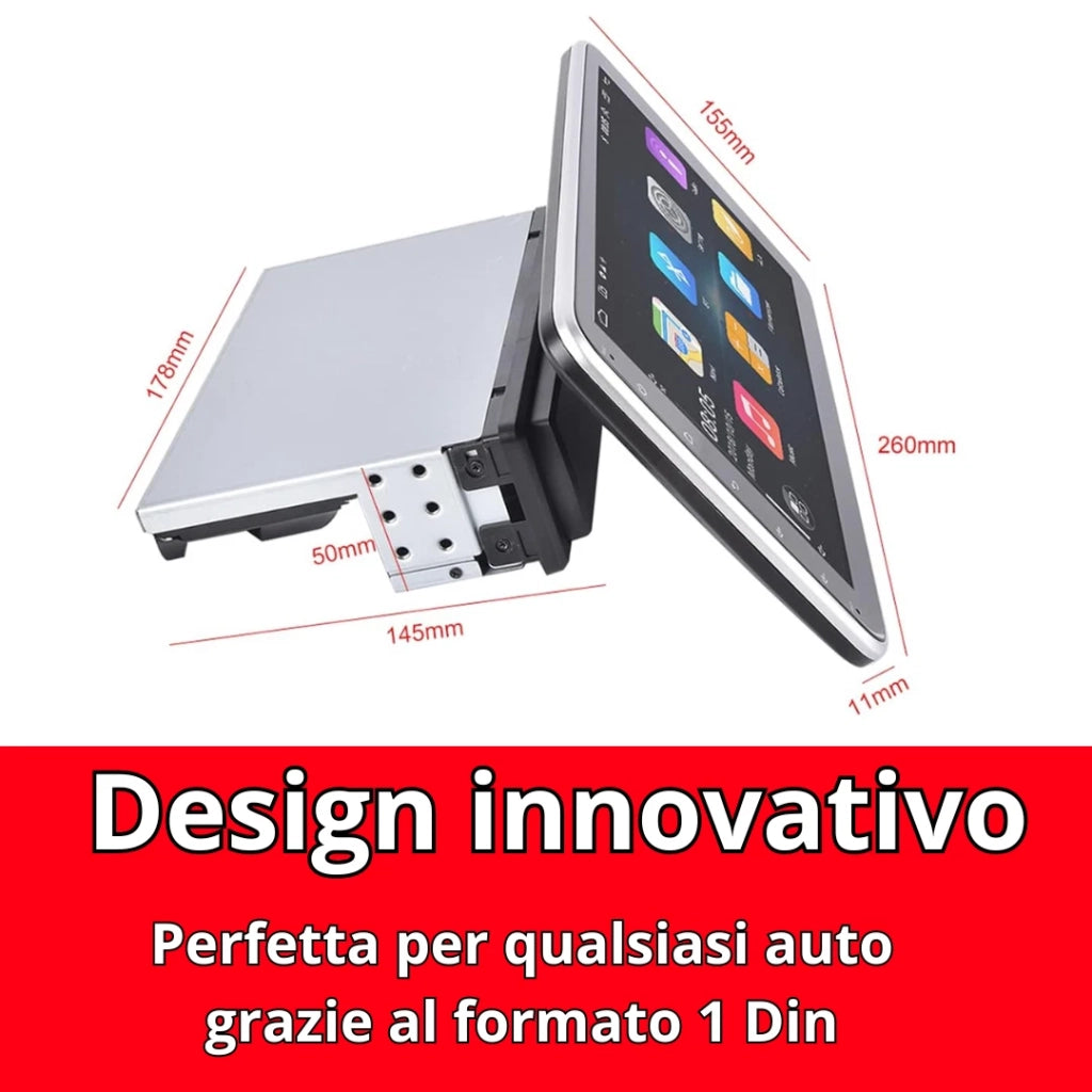 Autoradio Android 1 Din, Radio Carplay Wireless con schermo touch da 10,1 Pollici