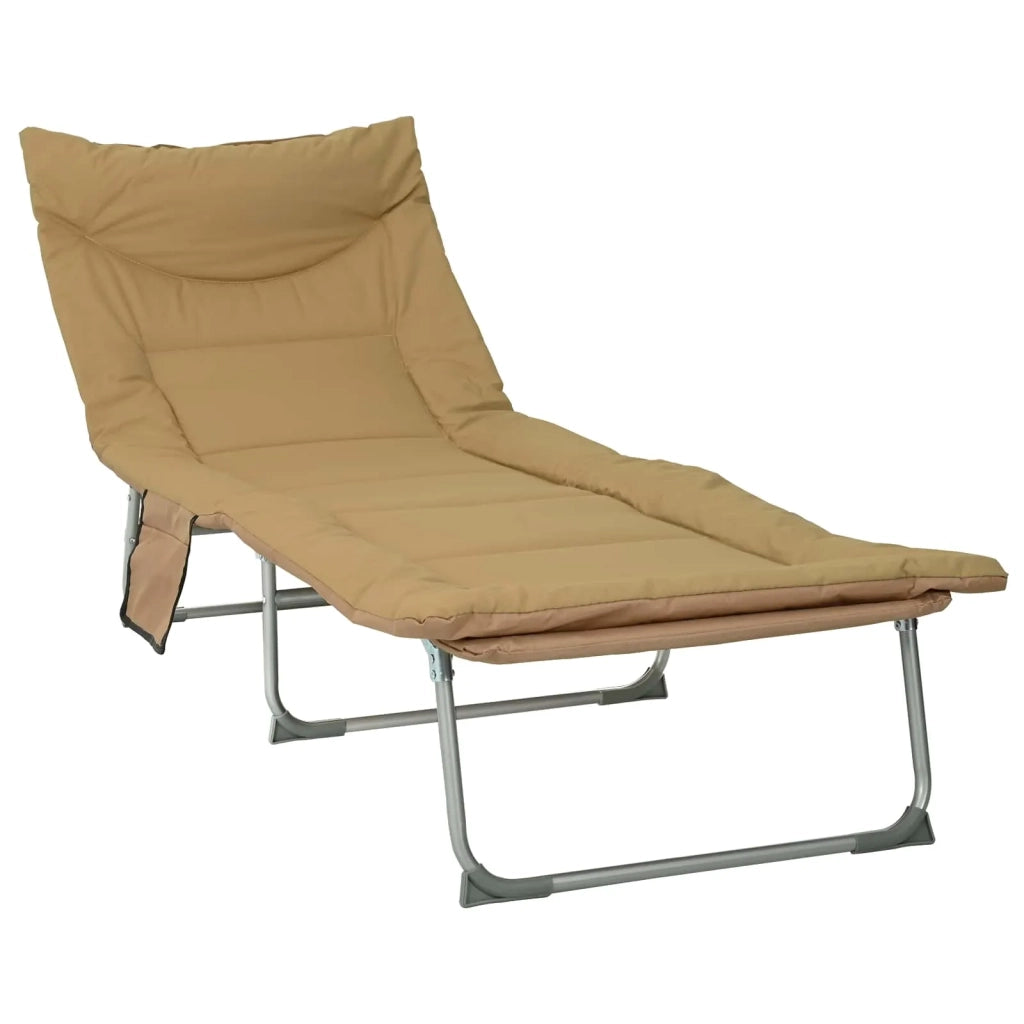 Lettino prendisole pieghevole con cuscino 2 pcs Beige 42032386