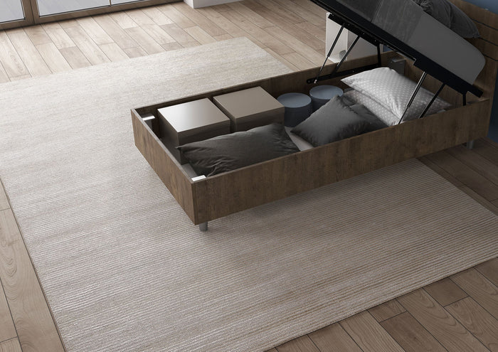 Letto Singolo 80x200 cm Senza Rete Testata Inclinata Demas Noce